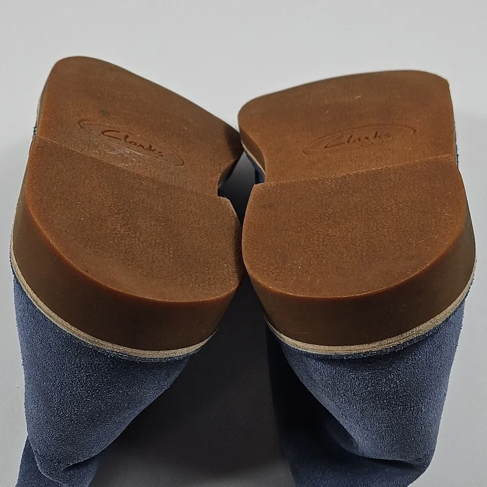 Clarks Bushacre 2 Dusty Blue Suede Leather Lace Up Desert Chukka Ankle Boot